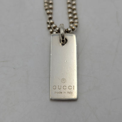 【中古品】【メンズ/レディース】 GUCCI グッチ 925 1897 AR ダブル ボールチェーン プレート ブレスレット アクセサリー 182-260702-cs-12-izu サイズ：17 カラー：シルバー 万代Net店