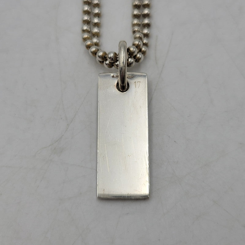 【中古品】【メンズ/レディース】 GUCCI グッチ 925 1897 AR ダブル ボールチェーン プレート ブレスレット アクセサリー 182-260702-cs-12-izu サイズ：17 カラー：シルバー 万代Net店