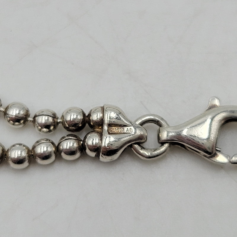 【中古品】【メンズ/レディース】 GUCCI グッチ 925 1897 AR ダブル ボールチェーン プレート ブレスレット アクセサリー 182-260702-cs-12-izu サイズ：17 カラー：シルバー 万代Net店