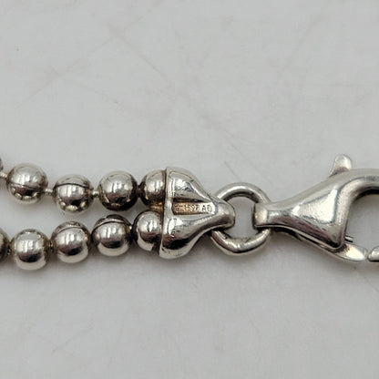 【中古品】【メンズ/レディース】 GUCCI グッチ 925 1897 AR ダブル ボールチェーン プレート ブレスレット アクセサリー 182-260702-cs-12-izu サイズ：17 カラー：シルバー 万代Net店