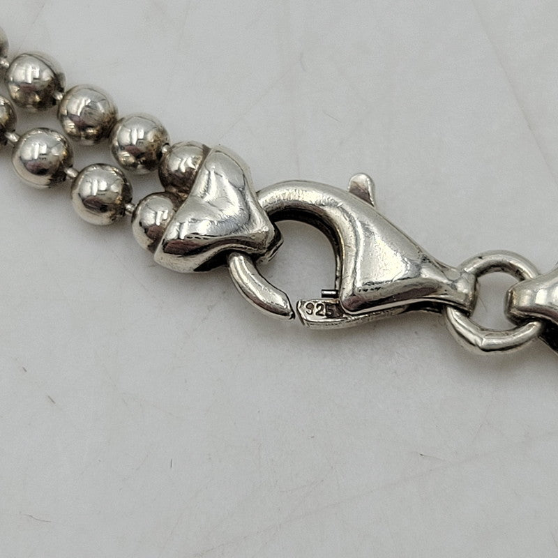【中古品】【メンズ/レディース】 GUCCI グッチ 925 1897 AR ダブル ボールチェーン プレート ブレスレット アクセサリー 182-260702-cs-12-izu サイズ：17 カラー：シルバー 万代Net店