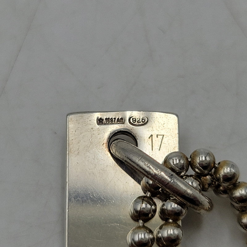 【中古品】【メンズ/レディース】 GUCCI グッチ 925 1897 AR ダブル ボールチェーン プレート ブレスレット アクセサリー 182-260702-cs-12-izu サイズ：17 カラー：シルバー 万代Net店