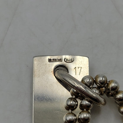 【中古品】【メンズ/レディース】 GUCCI グッチ 925 1897 AR ダブル ボールチェーン プレート ブレスレット アクセサリー 182-260702-cs-12-izu サイズ：17 カラー：シルバー 万代Net店