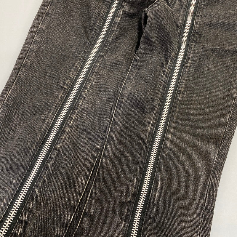 【中古品】【メンズ】 JOHN LAWRENCE SULLIVAN ジョンローレンスサリバン 2A008-0320-15 BLEACHED DENIM ZIPPED PANTS ブリーチ デニム ジップ パンツ ボトムス 151-260703-kh-02-izu サイズ：46 カラー：ブラック 万代Net店