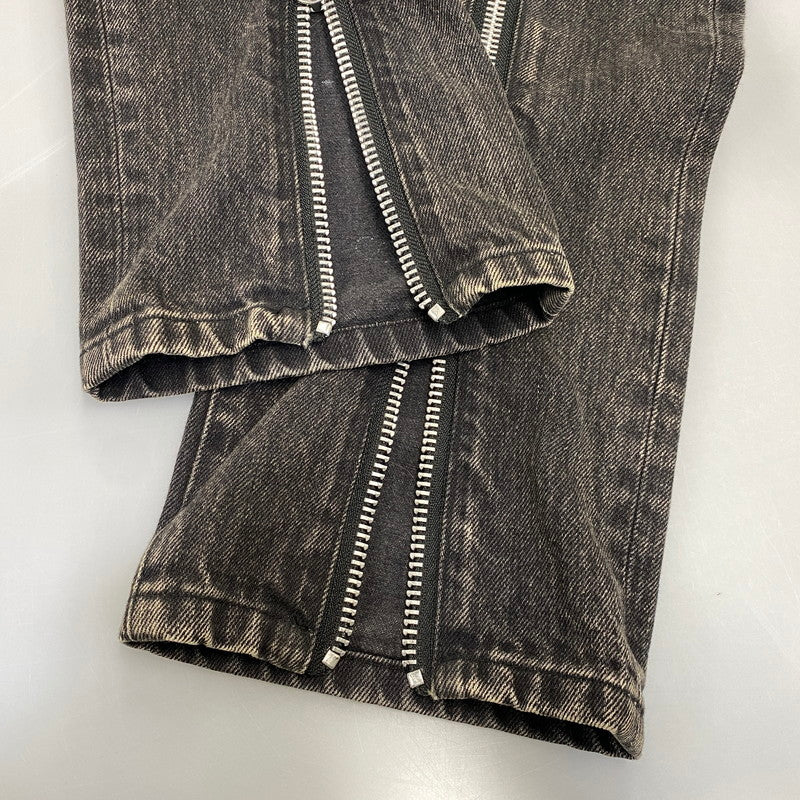 【中古品】【メンズ】 JOHN LAWRENCE SULLIVAN ジョンローレンスサリバン 2A008-0320-15 BLEACHED DENIM ZIPPED PANTS ブリーチ デニム ジップ パンツ ボトムス 151-260703-kh-02-izu サイズ：46 カラー：ブラック 万代Net店