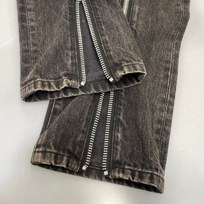 【中古品】【メンズ】 JOHN LAWRENCE SULLIVAN ジョンローレンスサリバン 2A008-0320-15 BLEACHED DENIM ZIPPED PANTS ブリーチ デニム ジップ パンツ ボトムス 151-260703-kh-02-izu サイズ：46 カラー：ブラック 万代Net店