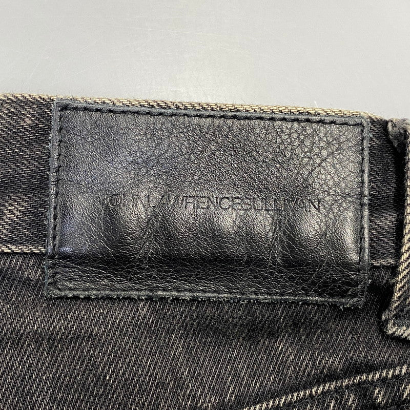 【中古品】【メンズ】 JOHN LAWRENCE SULLIVAN ジョンローレンスサリバン 2A008-0320-15 BLEACHED DENIM ZIPPED PANTS ブリーチ デニム ジップ パンツ ボトムス 151-260703-kh-02-izu サイズ：46 カラー：ブラック 万代Net店