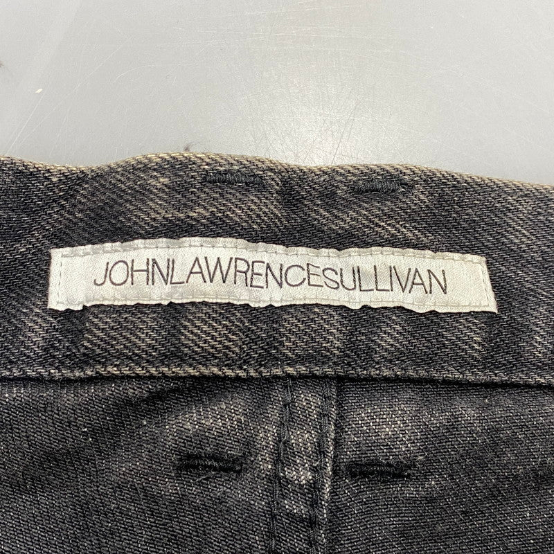 【中古品】【メンズ】 JOHN LAWRENCE SULLIVAN ジョンローレンスサリバン 2A008-0320-15 BLEACHED DENIM ZIPPED PANTS ブリーチ デニム ジップ パンツ ボトムス 151-260703-kh-02-izu サイズ：46 カラー：ブラック 万代Net店