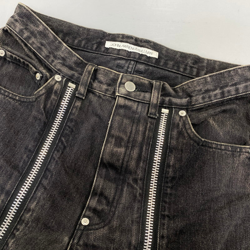 【中古品】【メンズ】 JOHN LAWRENCE SULLIVAN ジョンローレンスサリバン 2A008-0320-15 BLEACHED DENIM ZIPPED PANTS ブリーチ デニム ジップ パンツ ボトムス 151-260703-kh-02-izu サイズ：46 カラー：ブラック 万代Net店