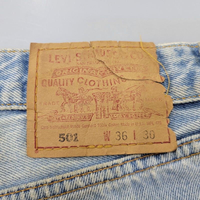 【中古品】【メンズ】 Levi's リーバイス 501 DENIM PANTS 501-0134 デニムパンツ 刻印544 USA製 ジーンズ 157-260707-as-02-izu サイズ：36×30 カラー：ライトインディゴ 万代Net店