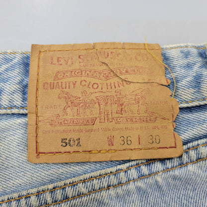 【中古品】【メンズ】 Levi's リーバイス 501 DENIM PANTS 501-0134 デニムパンツ 刻印544 USA製 ジーンズ 157-260707-as-02-izu サイズ：36×30 カラー：ライトインディゴ 万代Net店