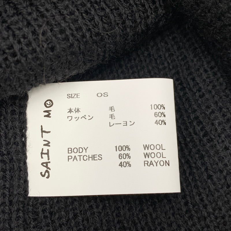 【中古品】【メンズ/レディース】 SAINT MICHAEL セントマイケル SK-MK8-0000-085 26SS KNIT CAP SAINT ニット キャップ セント帽子 185-260703-ya-01-izu サイズ：OS カラー：ブラック 万代Net店