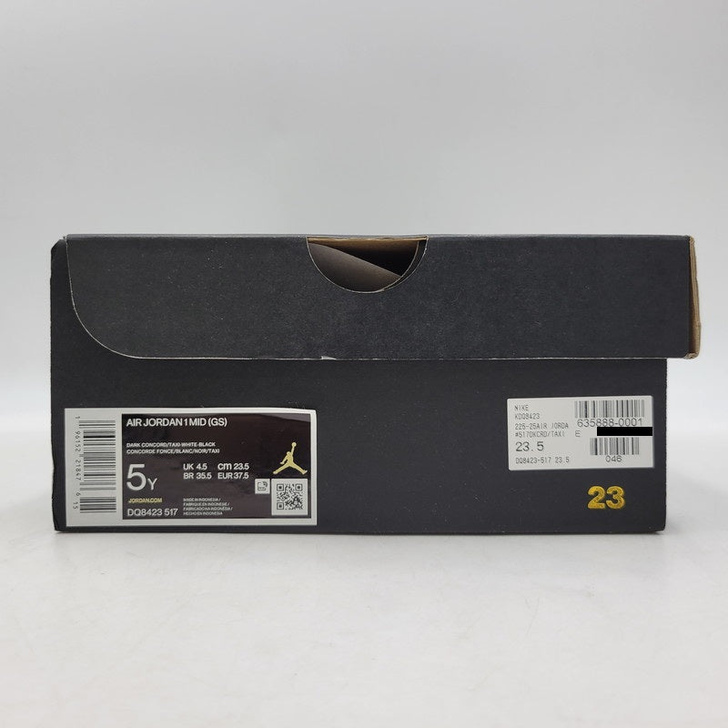 【中古品】【レディース】 NIKE ナイキ AIR JORDAN 1 MID (GS) DR8423-517 エア ジョーダン 1 MID GS スニーカー シューズ 靴 166-260708-as-12-izu サイズ：23.5cm カラー：DARK CONCORD/TAXI-WHITE-BLACK 万代Net店