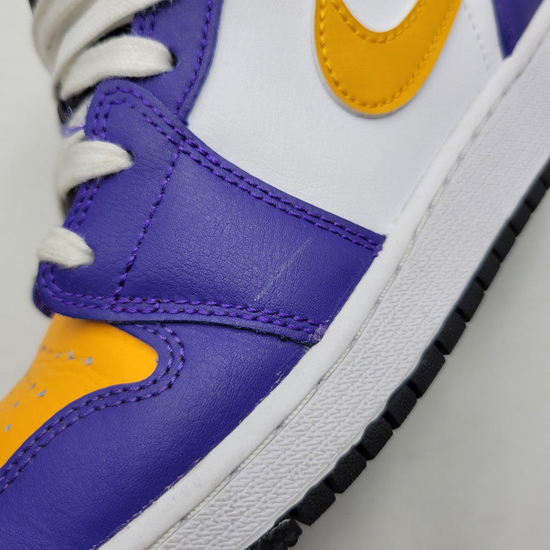 【中古品】【レディース】 NIKE ナイキ AIR JORDAN 1 MID (GS) DR8423-517 エア ジョーダン 1 MID GS スニーカー シューズ 靴 166-260708-as-12-izu サイズ：23.5cm カラー：DARK CONCORD/TAXI-WHITE-BLACK 万代Net店
