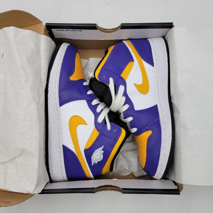 【中古品】【レディース】 NIKE ナイキ AIR JORDAN 1 MID (GS) DR8423-517 エア ジョーダン 1 MID GS スニーカー シューズ 靴 166-260708-as-12-izu サイズ：23.5cm カラー：DARK CONCORD/TAXI-WHITE-BLACK 万代Net店