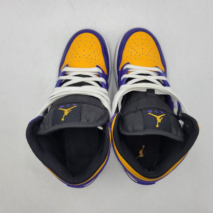 【中古品】【レディース】 NIKE ナイキ AIR JORDAN 1 MID (GS) DR8423-517 エア ジョーダン 1 MID GS スニーカー シューズ 靴 166-260708-as-12-izu サイズ：23.5cm カラー：DARK CONCORD/TAXI-WHITE-BLACK 万代Net店