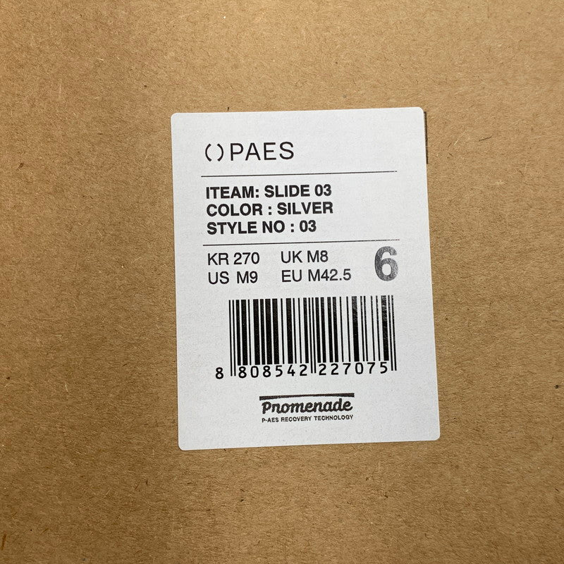 【中古美品】【メンズ】 PAES ペイズ SLIDE スライド 03 シューズ 靴 164-260703-ya-04-izu サイズ：KR27cm カラー：シルバー 万代Net店