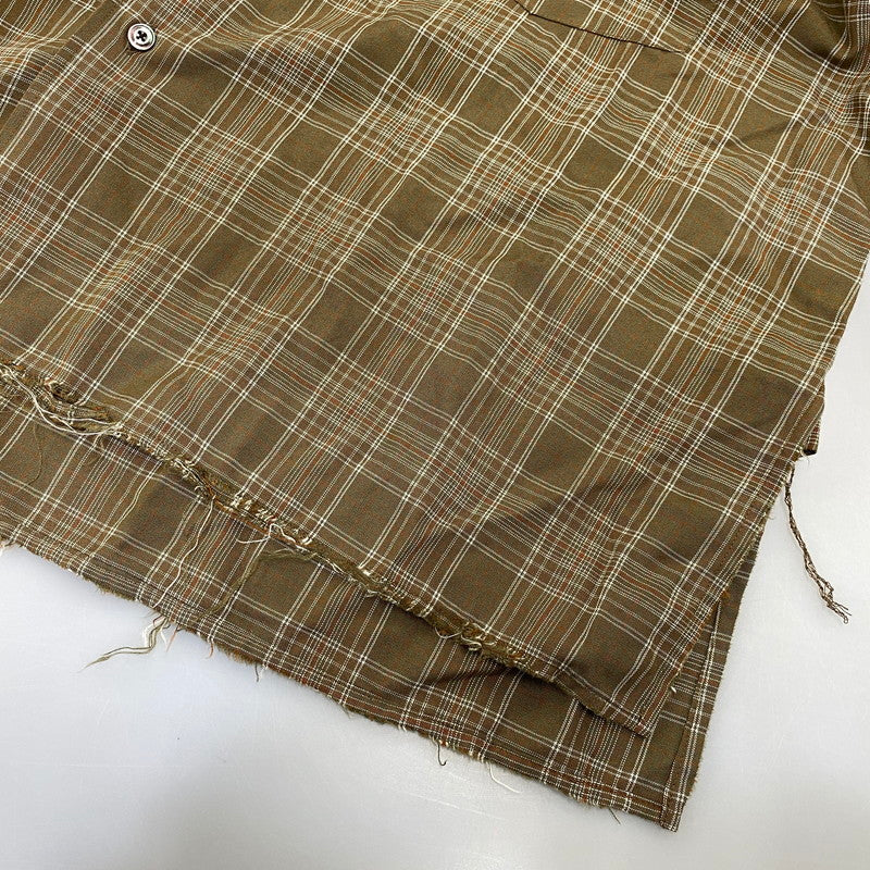 【中古品】【メンズ】 ANCELLM アンセルム ANC-SH80 AGING RAYON CHECK SHIRT エイジング レーヨン チェック シャツ トップス 140-260703-kh-09-izu サイズ：1 カラー：オリーブ系 万代Net店