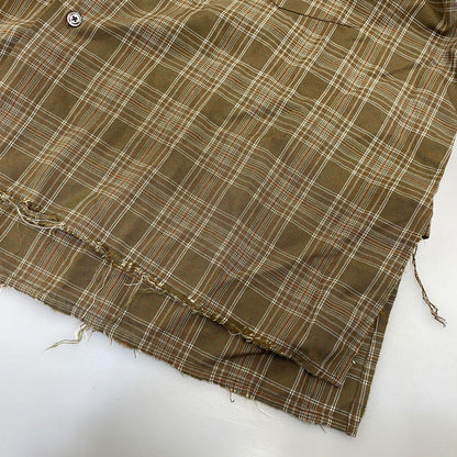 【中古品】【メンズ】 ANCELLM アンセルム ANC-SH80 AGING RAYON CHECK SHIRT エイジング レーヨン チェック シャツ トップス 140-260703-kh-09-izu サイズ：1 カラー：オリーブ系 万代Net店