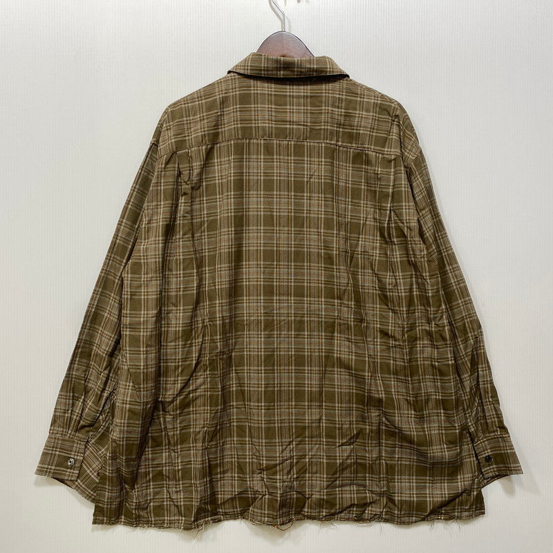 【中古品】【メンズ】 ANCELLM アンセルム ANC-SH80 AGING RAYON CHECK SHIRT エイジング レーヨン チェック シャツ トップス 140-260703-kh-09-izu サイズ：1 カラー：オリーブ系 万代Net店