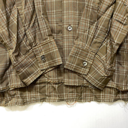 【中古品】【メンズ】 ANCELLM アンセルム ANC-SH80 AGING RAYON CHECK SHIRT エイジング レーヨン チェック シャツ トップス 140-260703-kh-09-izu サイズ：1 カラー：オリーブ系 万代Net店