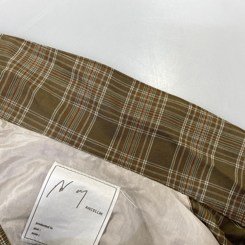 【中古品】【メンズ】 ANCELLM アンセルム ANC-SH80 AGING RAYON CHECK SHIRT エイジング レーヨン チェック シャツ トップス 140-260703-kh-09-izu サイズ：1 カラー：オリーブ系 万代Net店