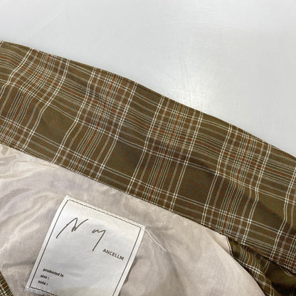 【中古品】【メンズ】 ANCELLM アンセルム ANC-SH80 AGING RAYON CHECK SHIRT エイジング レーヨン チェック シャツ トップス 140-260703-kh-09-izu サイズ：1 カラー：オリーブ系 万代Net店