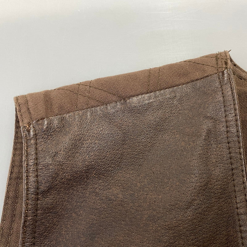 【中古品】【メンズ】 ST.JOHN'S BAY セントジョンズベイ 4-POCKET LEATHER VEST 4ポケット レザー ベスト トップス 146-260703-kh-10-izu サイズ：L カラー：ブラウン 万代Net店