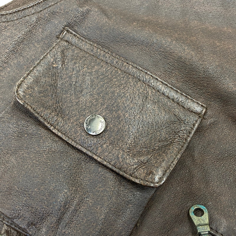 【中古品】【メンズ】 ST.JOHN'S BAY セントジョンズベイ 4-POCKET LEATHER VEST 4ポケット レザー ベスト トップス 146-260703-kh-10-izu サイズ：L カラー：ブラウン 万代Net店
