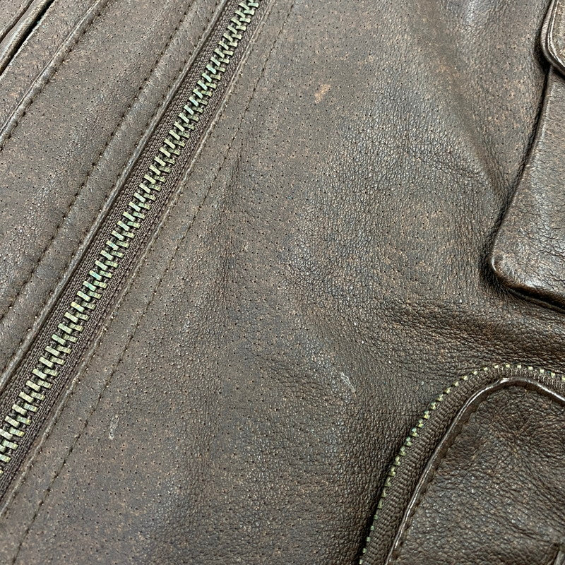 【中古品】【メンズ】 ST.JOHN'S BAY セントジョンズベイ 4-POCKET LEATHER VEST 4ポケット レザー ベスト トップス 146-260703-kh-10-izu サイズ：L カラー：ブラウン 万代Net店