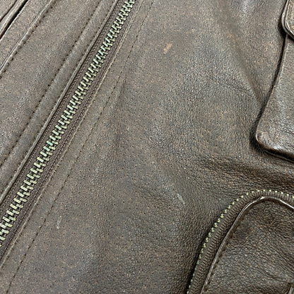 【中古品】【メンズ】 ST.JOHN'S BAY セントジョンズベイ 4-POCKET LEATHER VEST 4ポケット レザー ベスト トップス 146-260703-kh-10-izu サイズ：L カラー：ブラウン 万代Net店
