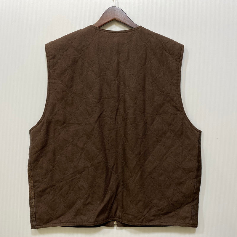 【中古品】【メンズ】 ST.JOHN'S BAY セントジョンズベイ 4-POCKET LEATHER VEST 4ポケット レザー ベスト トップス 146-260703-kh-10-izu サイズ：L カラー：ブラウン 万代Net店
