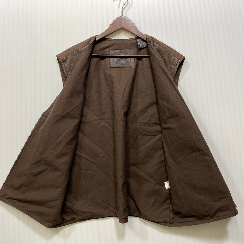 【中古品】【メンズ】 ST.JOHN'S BAY セントジョンズベイ 4-POCKET LEATHER VEST 4ポケット レザー ベスト トップス 146-260703-kh-10-izu サイズ：L カラー：ブラウン 万代Net店