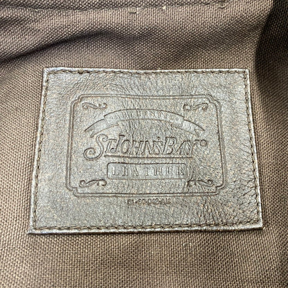 【中古品】【メンズ】 ST.JOHN'S BAY セントジョンズベイ 4-POCKET LEATHER VEST 4ポケット レザー ベスト トップス 146-260703-kh-10-izu サイズ：L カラー：ブラウン 万代Net店