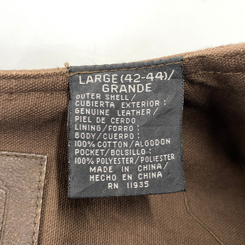 【中古品】【メンズ】 ST.JOHN'S BAY セントジョンズベイ 4-POCKET LEATHER VEST 4ポケット レザー ベスト トップス 146-260703-kh-10-izu サイズ：L カラー：ブラウン 万代Net店