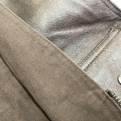 【中古品】【メンズ】 ST.JOHN'S BAY セントジョンズベイ 4-POCKET LEATHER VEST 4ポケット レザー ベスト トップス 146-260703-kh-10-izu サイズ：L カラー：ブラウン 万代Net店
