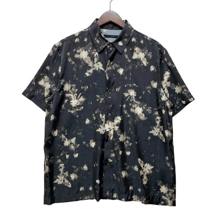 【中古品】【メンズ】 JUHA ユハ 10230704-1 FLORAL SS SHIRT フローラル ショートスリーブ シャツ トップス 140-260703-kh-07-izu サイズ：3 カラー：ブラック×ホワイト系 万代Net店