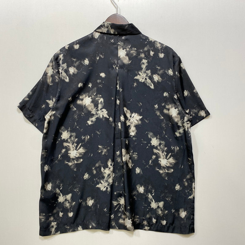 【中古品】【メンズ】 JUHA ユハ 10230704-1 FLORAL SS SHIRT フローラル ショートスリーブ シャツ トップス 140-260703-kh-07-izu サイズ：3 カラー：ブラック×ホワイト系 万代Net店
