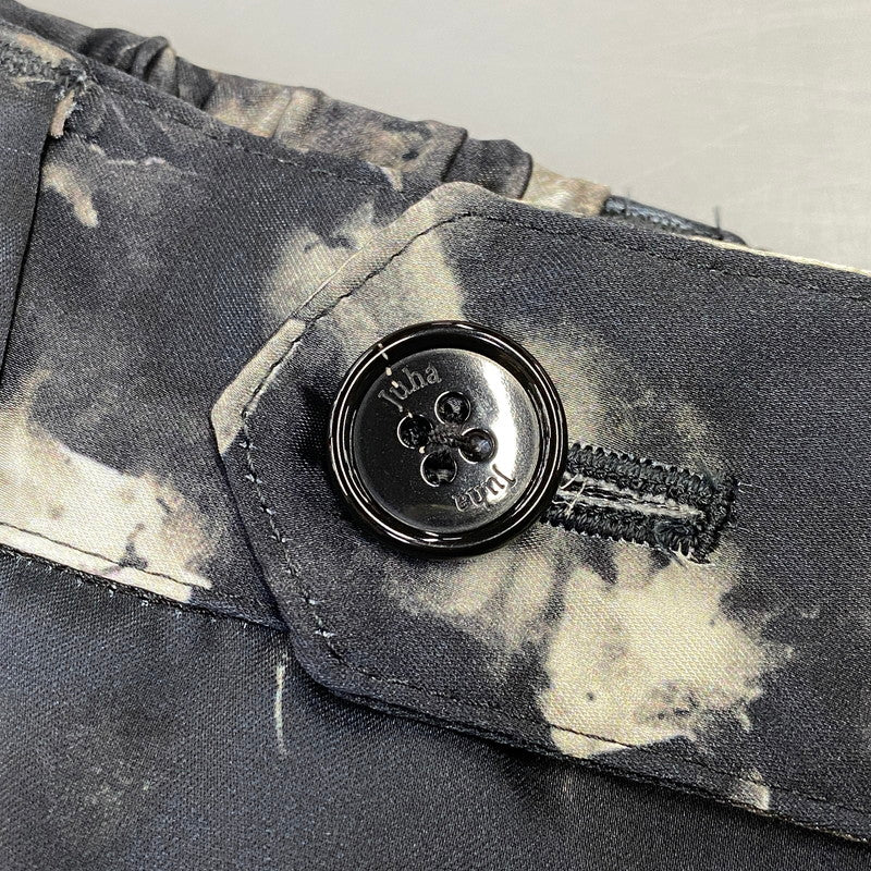 【中古品】【メンズ】 JUHA ユハ 10230804-2 FLORAL EASY SHORTS フローラル イージー ショーツ ショートパンツ ボトムス 151-260703-kh-08-izu サイズ：4 カラー：ブラック×ホワイト系 万代Net店