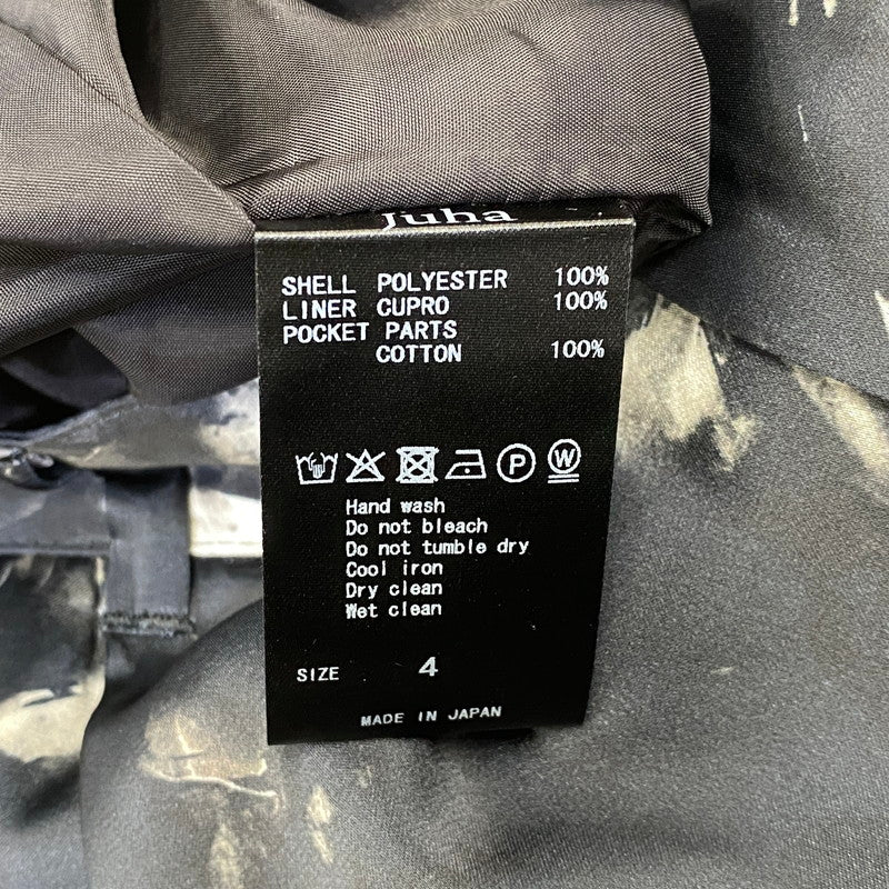 【中古品】【メンズ】 JUHA ユハ 10230804-2 FLORAL EASY SHORTS フローラル イージー ショーツ ショートパンツ ボトムス 151-260703-kh-08-izu サイズ：4 カラー：ブラック×ホワイト系 万代Net店
