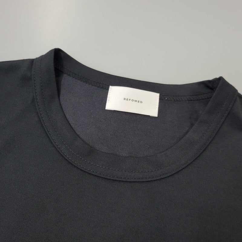 【中古美品】【メンズ】 REFOMED リフォメッド RECU-YN01 WOOL BASE ウール Tシャツ トップス 140-260706-kh-15-izu サイズ：180 カラー：ブラック 万代Net店