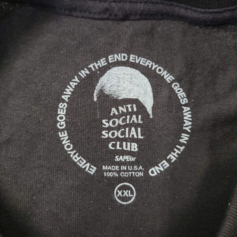 【中古品】【メンズ】 SAPEUR サプール × ANTI SOCIAL SOCIAL CLUB アンチソーシャルソーシャルクラブ BACK PRINT S/S TEE A0022-310 バックプリント 半袖 Tシャツ 142-260707-as-06-izu サイズ：XXL カラー：ブラック 万代Net店