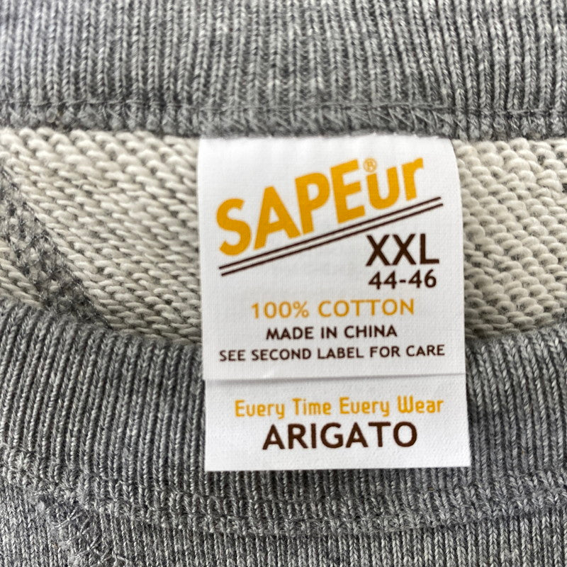 【中古美品】【メンズ】 SAPEUR サプール A0022-179 SHARKMOUTH SS SWEAT シャークマウス ショートスリーブ スウェット トップス 142-260704-kh-10-izu サイズ：XXL カラー：グレー 万代Net店