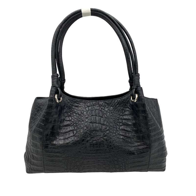 【中古品】【レディース】 UNKNOWN CAIMAN GENUINE HAND BAG ハンド バッグ カバン 188-260704-kh-07-izu カラー：ブラック 万代Net店