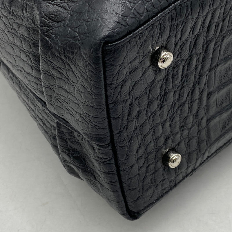 【中古品】【レディース】 UNKNOWN CAIMAN GENUINE HAND BAG ハンド バッグ カバン 188-260704-kh-07-izu カラー：ブラック 万代Net店