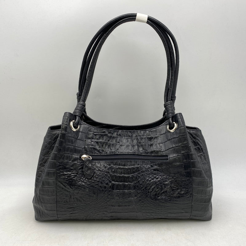 【中古品】【レディース】 UNKNOWN CAIMAN GENUINE HAND BAG ハンド バッグ カバン 188-260704-kh-07-izu カラー：ブラック 万代Net店