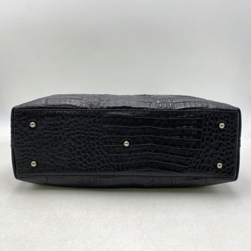 【中古品】【レディース】 UNKNOWN CAIMAN GENUINE HAND BAG ハンド バッグ カバン 188-260704-kh-07-izu カラー：ブラック 万代Net店