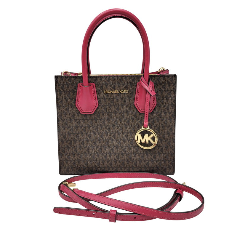【中古品】【レディース】 Michael Kors マイケルコース MERCER 35S1GM9M2B マーサー ミディアム メッセンジャー バッグ カバン 鞄 188-260708-as-19-izu カラー：ブラウン×ピンク系 万代Net店