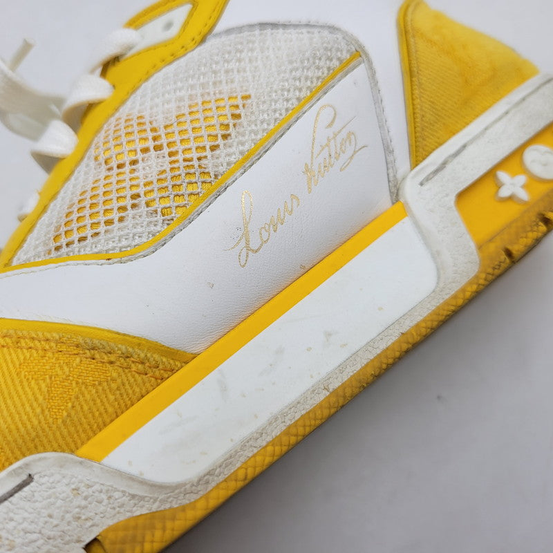 【中古品】【メンズ】 LOUIS VUITTON ルイ・ヴィトン LV TRAINER YELLOW トレイナー イエロー スニーカー 靴 179-260706-kh-09-izu サイズ：8 カラー：イエロー×ホワイト 万代Net店