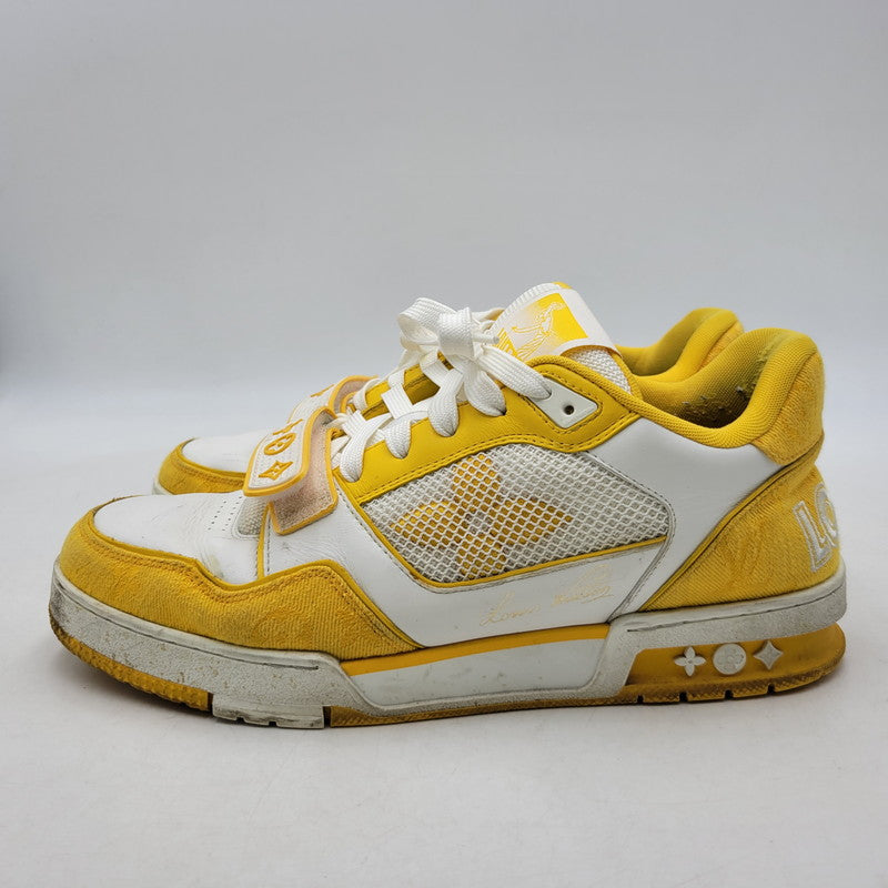 【中古品】【メンズ】 LOUIS VUITTON ルイ・ヴィトン LV TRAINER YELLOW トレイナー イエロー スニーカー 靴 179-260706-kh-09-izu サイズ：8 カラー：イエロー×ホワイト 万代Net店